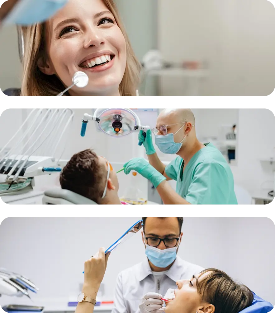 Smiling patients and dentists highlighting quality care across dental locations.